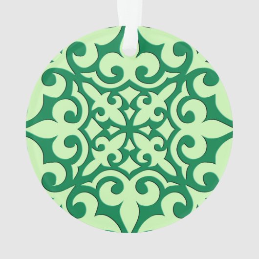 marokkanische Fliesen - Smaragd und hellgrün Ornament (Rückseite)