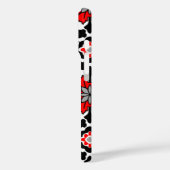 marokkanische Fliesen, tiefrot, schwarz und weiß Case-Mate iPhone Hülle (Rückseite / Links)