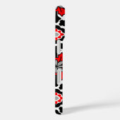 marokkanische Fliesen, tiefrot, schwarz und weiß Case-Mate iPhone Hülle (Rückseite / Rechts)