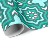 marokkanische Fliesen, Türkis, Aquamarin, Aqua und Geschenkpapier (Rolleneckpunkt)