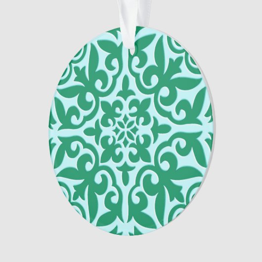 marokkanische Fliesen - türkis und aquatisch Ornament (Vorderseite)
