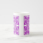 marokkanische Fliesen - violett lila und weiß Porzellantasse (Vorderseite)