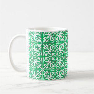 marokkanische Fliesen - weiß und grün Kaffeetasse