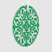marokkanische Fliesen - weiß und grün Ornament (Vorderseite)