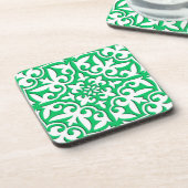marokkanische Fliesen - weiß und grün Untersetzer (Linke Seite)