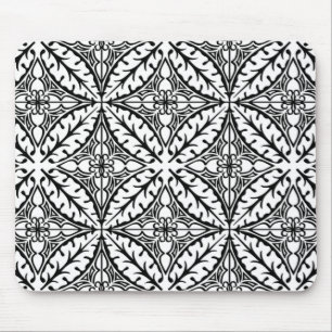 Marokkanische Fliesen - Weiß und Schwarzes Mousepad