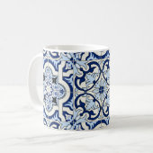 Marokkanische Fliesen: wunderschöne blaue Muster. Kaffeetasse (Vorderseite Links)