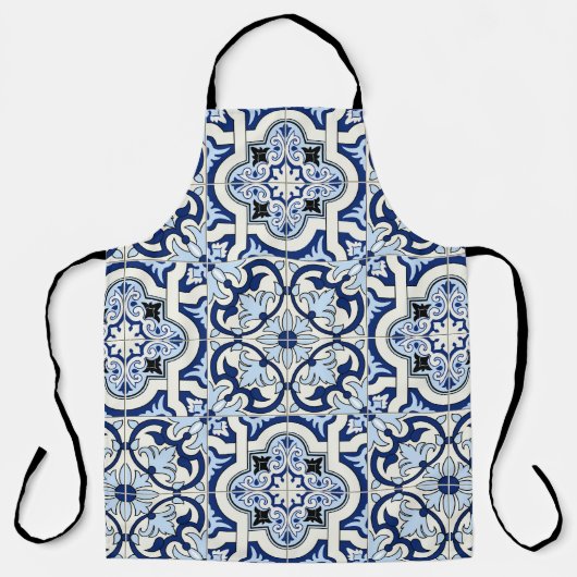 Marokkanische Fliesen: wunderschöne blaue Muster. Schürze (Vorderseite)