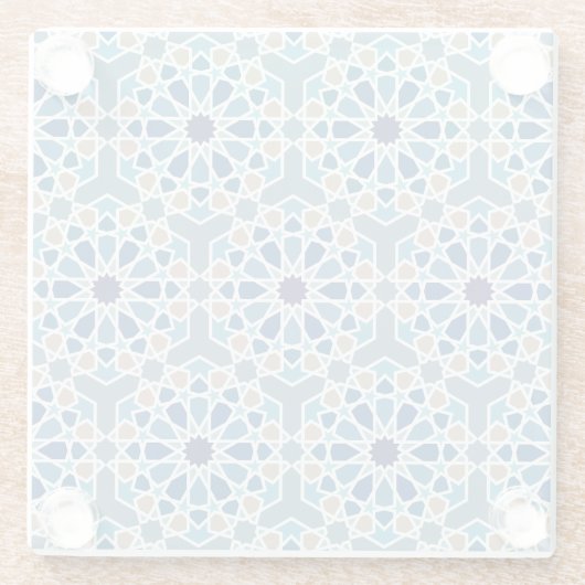 Marokkanische Fliesenmotiv Glasuntersetzer (Rückseite)