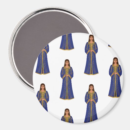 Marokkanische Frau im Caftan Pattern Magnet (Vorderseite/Rückseite)