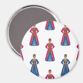 Marokkanische Frau im traditionellen Kleidungsmust Magnet (Vorderseite/Rückseite)