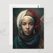 marokkanische Frau Postkarte (Vorne/Hinten)