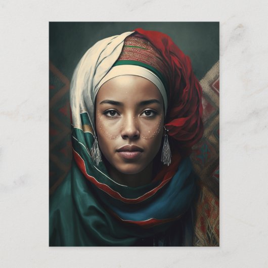 marokkanische Frau Postkarte (Vorderseite)