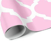 Marokkanische Gitterrosa- und weißegemusterte Geschenkpapier (Rolleneckpunkt)