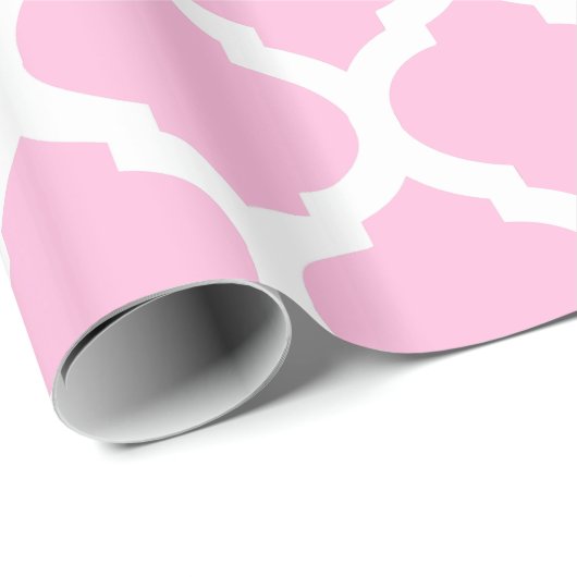 Marokkanische Gitterrosa- und weißegemusterte Geschenkpapier (Rolleneckpunkt)