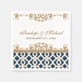 marokkanische Hochzeit der Marine und des Goldes Serviette