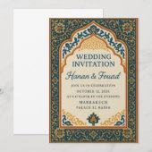 Marokkanische Hochzeitseinladung Vorlage – Elegant (Vorne/Hinten)