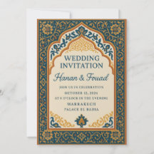 Marokkanische Hochzeitseinladungsvorlage – Elegant