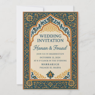 Marokkanische Hochzeitseinladungsvorlage – Elegant Einladung