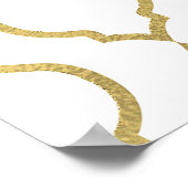 marokkanische Hochzeitsfeier mit Gold und Weiß Poster (Ecke)