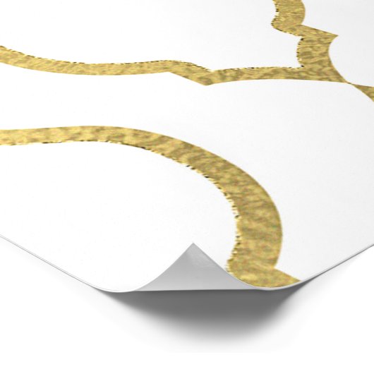 marokkanische Hochzeitsfeier mit Gold und Weiß Poster (Ecke)