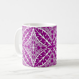marokkanische Kacheln - Amethyste lila und weiß Kaffeetasse