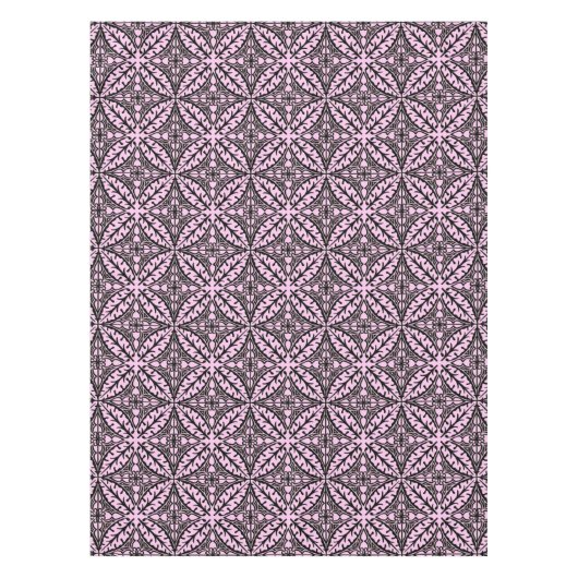 marokkanische Kacheln - eisrosa und schwarz Tischdecke (Vorderseite)