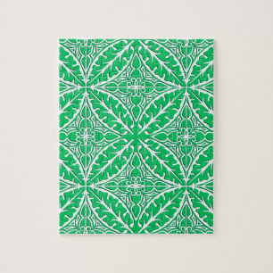 marokkanische Kacheln - Jadegrün und Weiß Puzzle