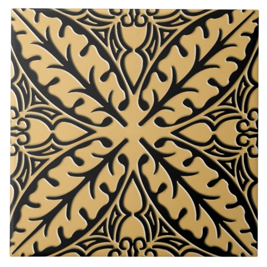 marokkanische Kacheln - Kamelbräune und Schwarz (Vorderseite)