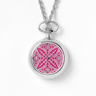 marokkanische Kacheln - magenta und weiß Armbanduhr