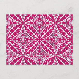 marokkanische Kacheln - magenta und weiß Postkarte