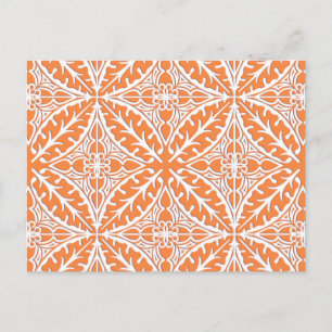marokkanische Kacheln - orange und weiß Postkarte