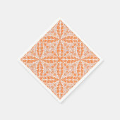 marokkanische Kacheln - orange und weiß Serviette (Ecke)