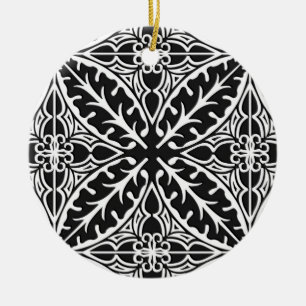 marokkanische Kacheln - schwarz-weiß Keramikornament