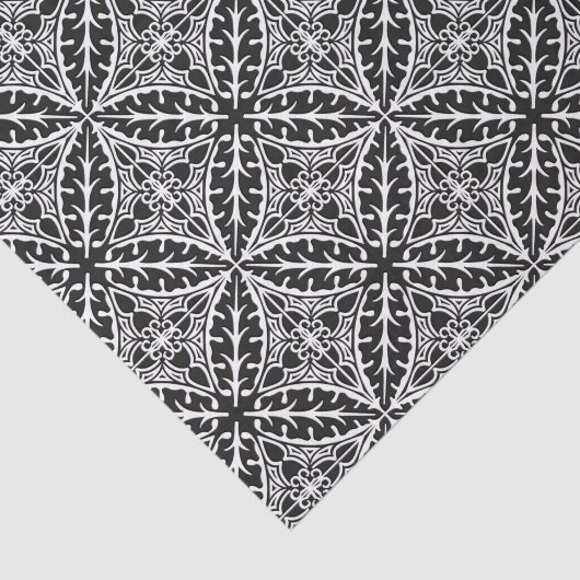 marokkanische Kacheln - schwarz-weiß Seidenpapier (Ausschnitt)