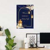 Marokkanische Laternen sternenförmig-goldener Mars Poster (Heimbüro)