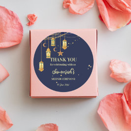 Marokkanische Laternen sternenförmig personalisier Runder Aufkleber