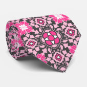 Marokkanische mit Blumenfliese, pinkfarbenes rosa Krawatte (Gerollt)
