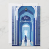 Marokkanische Mosaik-Blaue Moschee Eid Mubarak Fri Einladung (Vorderseite)