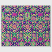 Marokkanische Mosaik boho geometrische Blume Gold  Geschenkpapier (Flach)