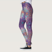 Marokkanische Mosaikkunst lila türkisfarben Leggings (Links)