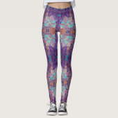 Marokkanische Mosaikkunst lila türkisfarben Leggings (Vorderseite)