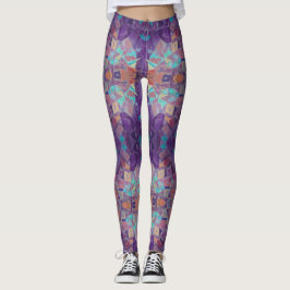 Marokkanische Mosaikkunst lila türkisfarben Leggings
