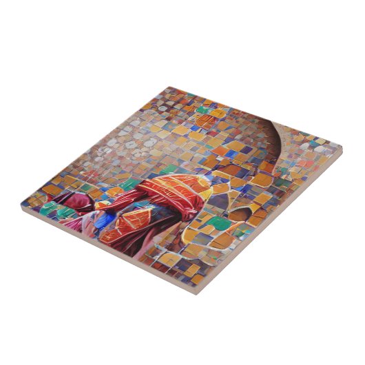 Marokkanische Mosaikkunst mit farbenfroher Urlaubg Fliese (Seite)