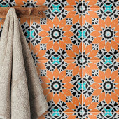 Marokkanische Motive aus weißem schwarzem Türkis Fliese