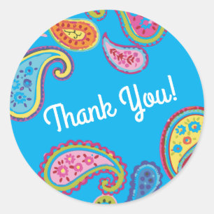 Marokkanische Paisley Niedlich Colorful Birthday P Runder Aufkleber