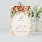 marokkanische Pampas und der blumengeschmückte Str RSVP Karte (Stehend Vorderseite)