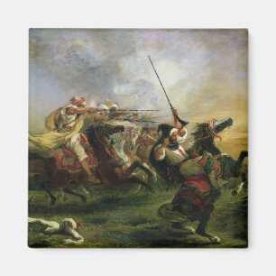 Marokkanische Reiter in Militäreinsatz, 1832 Magnet