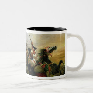 Marokkanische Reiter in Militäreinsatz, 1832 Zweifarbige Tasse