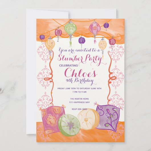 marokkanische Slumbre-Party Einladung (Vorderseite)